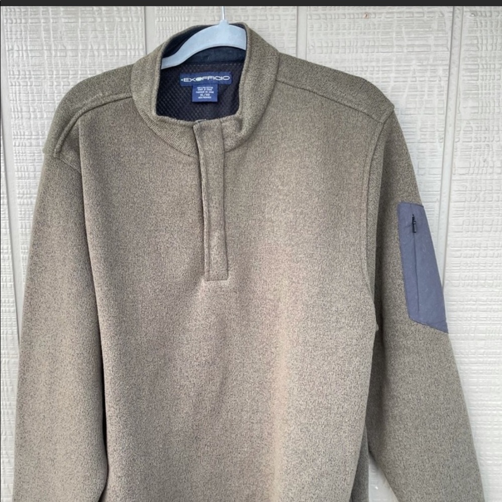 Exofficio Mens Alpental Long Sleeve Fleece Sweater Size XL Green